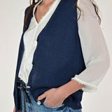 Gilet bottoni filato cotone blu MJ2571710 BLU LALTRA|STORIA 